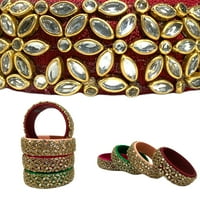 LovenSpire Indian Silk Thread Bangles, Kundan Bangle, Vjenčanice, Bollywood narukvica, Pakistanska bradalica, Hippie Nakit, Bridal Kangan, Glass Bangals