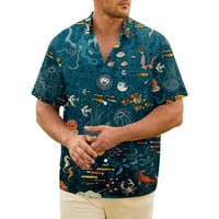 Muškarci Havajska majica Kratki rukav Podvodni svijet Ispis Dugme Down Majice za muškarce