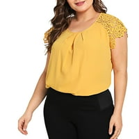 Modna ženska plus veličina čvrsta cvjetna majica čipkaste rame za majicu