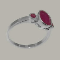 Britanci napravili su pravi čvrsti čvrsti srebrni prirodni rubin ženski rubni prsten - veličine opcije