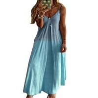 Ljetne haljine za žene Elegantne gradijentne špagete trake Maxi haljine Slim Fit Ležerne sunčane haljine Shemie
