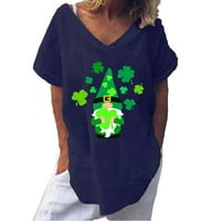 Ženske majice V-izrez ljetni vrhovi sv. Patrickov grafički majica s kratkim rukavima V-izrez labava