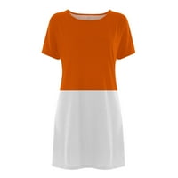 Pejock ženska ležerna boja blokiranje boje Jednostavna majica Labava haljina Ljetna majica kratkih rukava