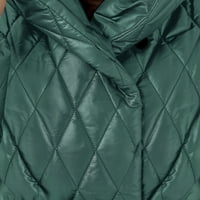 Ženski casual kaput - čvrsti taster s toplim vjetrom s dugim rukavima odjeća na dugih rukava Okrug ovratnik zelena l