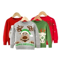 Esaierr 2-7Y dječji božićni džemperi ružni božićni džemper za djecu Toddler unise pleteni pamučni džemperi
