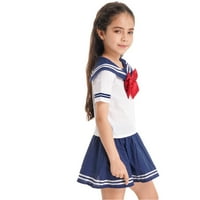 Dječje djevojke Stundent JK Mornar Uniform s kratkim rukavima majica za bluzu TOP suknja