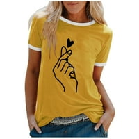 Ženska odjeća Grafički tees Kratki rukav O vrat Tort Pulover Ljeto Plus Veličina vrhova žuta 5xl