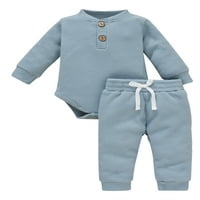 Newborn Baby Fall Outfits dječje elastične struk zaherade s hlačama tipke za crtanje odjeće svjetlo