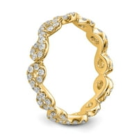 14k žuti zlatni prsten za prsten vjecnite polirani beskonačno dijelilo veličine dijamant