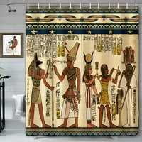Egipatska tuš zavjesa, hijeloglyphic faraonh nile r Iver Cleopatra Egipat tematska zavjesa za kupanje,
