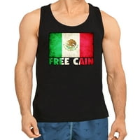 Muška meksička zastava Besplatni Cain F Crni tenkov 3x-veliki