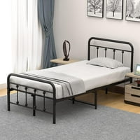 Helectqrin Veličina kreveta sa uzglavljem, metalne letvice Podrška platformu Okvir za krevet s dovoljno prostora za pohranu, nije potreban BO opruga