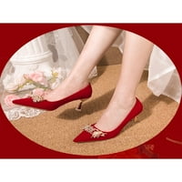 Colisha dame Udobne cipele sa petom za pete Crvena vjenčana cipela Ženska zvanična klizala na mladencima