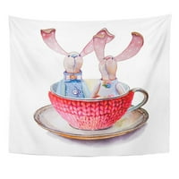 Party COROPLUS čajne čaše i tanjire sa kunićom Skica izbliza za Valentinovo Zidna umjetnost Viseća tapiserija