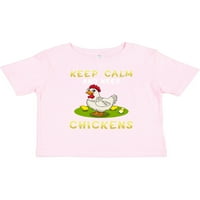 Inktastic Držite mirni i držite kokoši farmeru poklon malih malih majica ili majica mališana