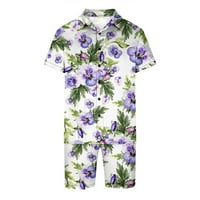 Yanhoo Muns's Hawaii majice Outfits Trendy odijela Košulje i kratke hlače Postavite cvjetni ispisani