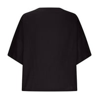 Giligiliso ženski kratki rukav košulju za okrugli rukav casual pulover džep