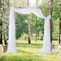Bijela vjenčana pozadinska zavjesa 4,5ft od 18ft gaze drapera za ukras za vjenčanje