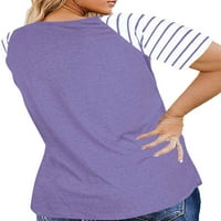 Ženske plus veličine vrhovi Raglan majica kratkih rukava Summer Thirts prevelika labava bluza