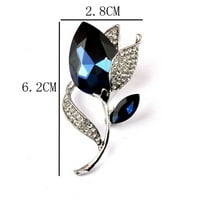 LI HB Store Elegantna i modna ženska broša plava dijamant imitacija kristalnog kaputa za temperament