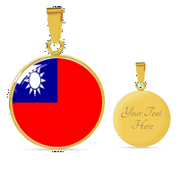 Ogrlica od taiwan zastava Circlence Privjesak od nehrđajućeg čelika ili 18K zlato 18-22