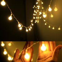 Mulanimo LED svjetla, topla bijela kuglica vilina, vodootporna ukrasna svjetla za spajanje za spavaće