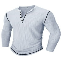 BEIWEI MAN majica T-majice T majice Dugi rukavi Tors Redovna fit bluza Muški pulover Henley vrat Casual