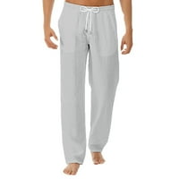 Muške hlače zasnivanje muški ljetni novi stil i točke čiste pamučne i posteljine pantalone sive m