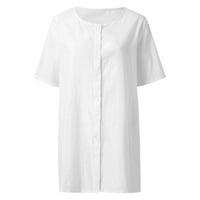 Homchy Women Mid-Duljina labava majica s kratkim rukavima Ležerne prilike