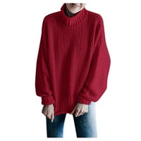 Shpwfbe džemperi za ženske jesene odjeće za žene casual pleteni labav dugi rukav pad džempera za žene