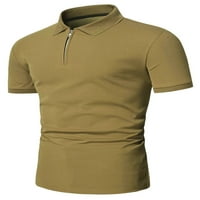 Muškarci Ljetne košulje Jednobojni rever patentni zatvarač Casual kratkih rukava za plažu Srednja odjeća