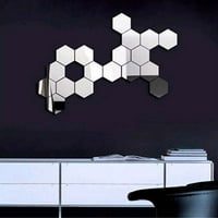 Farfi akril 3D ogledalo Šesterokut naljepnica za uklanjanje zidnih naljepnica DIY CACAL kućni dekor