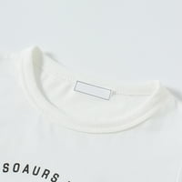 Entyinea Boys košulje kratki rukav okrugli vrat tiskani komfil majica bijela 100
