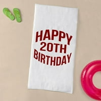 Cafepress - Sretan 20. rođendan - veliki ručnik za plažu, mekani ručnik od 30 x60 sa jedinstvenim dizajnom