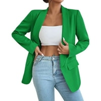 Tking Fashion Womens Cardigan Lagana otvorena prednja bluza Casual Labavi jakna s dugim rukavima Kardigan za žene Green M