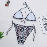 Finelylove ženski bikini kupališta podstavljeni Halter Bra Style Bikini Brown M