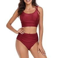 Penkaiy ženska modna čvrsta boja Komforni labavi kupaći kostim Torp Bare Casual atraktivni plus size