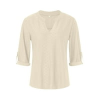 Košulje za žene Jesen i zima Ležerne prilike Nova V izrez Solid COLight gumb s dugim rukavima s dugim