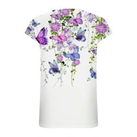 Ljetni casual vrhovi za ženske kape za notar Vruće VACT TEES majice cvjetni tiskani tunički vrh za nošenje