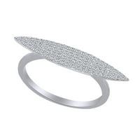 0. Carat okrugli oblik bijeli prirodni dijamantski modni prsten za angažman u 14K bijelim zlatnim prstenom