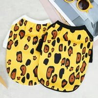 Huanledash PET majica kratkih rukava o izrez Leopard Print Proljeće Ljeto Mala srednjeg pse Puppy Tee Majica Odjeća za kućne ljubimce