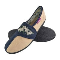Dunlop - dame Podesive širokopožljive memorijske pjene cvjetne velcro papuče za starije žene