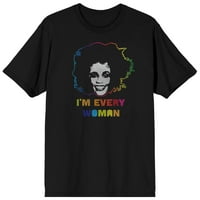 Whitney Houston svaka žena Rainbow Ispiši muške crne majice-srednje