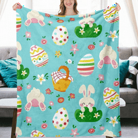 Dikasser Spring Cvjetni dekor ćebad sa jastukom opružni zečevi i prekrivači cvijeća za kućni kauč, krevet
