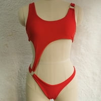 Sksloeg Jedan kupaći kostim za žene kupaći kostim izrezao je scoop vrat visokih kostima za prsten monokini