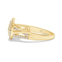 Carat Pear & Round Cut laboratorija kreirala je Moissine Diamond Mini Double Halo vjenčani prsten za