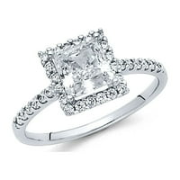 14k bijeli zlatni prz C C C CUBIC cirkonija simulirani dijamantni zaručni prsten sa okruglim bočnim nakitnim poklonima za žene