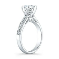 Ženski antički stil zaručnički prsten karat sa karatom okrugli sjajnim bijelim safirom 0. CTW G-vs Diamonds