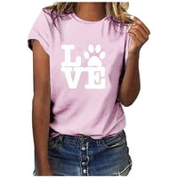 Yyeselk Valentine's Welne majica Ljubav Srce Šifrirane majice Kratki rukav Grafički tinejdžeri Ters
