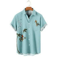 Muški jednostavni havajski paparski paparski ispis majica s kratkim rukavima, majica s kratkim rukavima